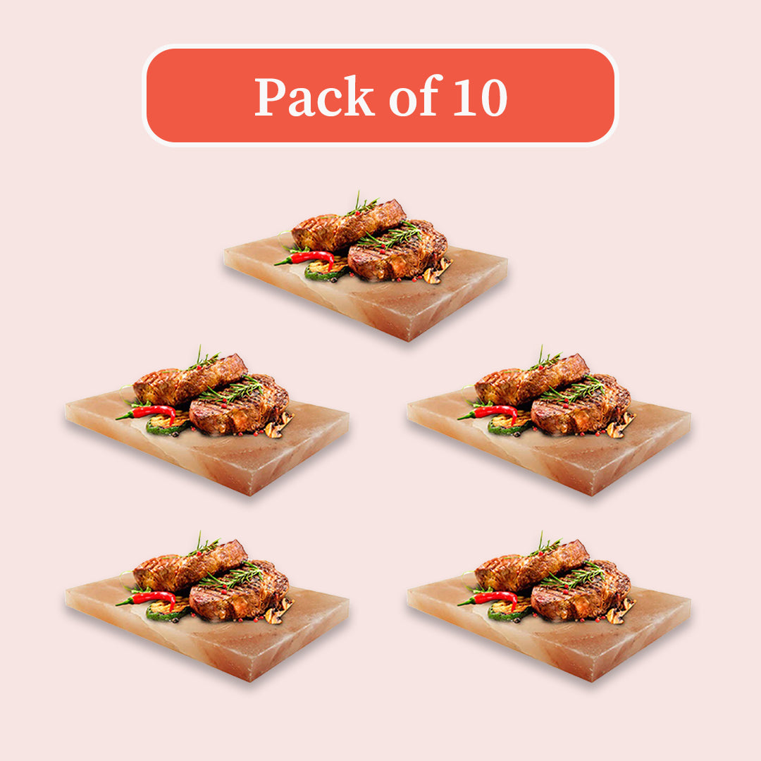 Bulk Pink Salt Cooking Plates Pack of 10 - Premium salt cooking slabs