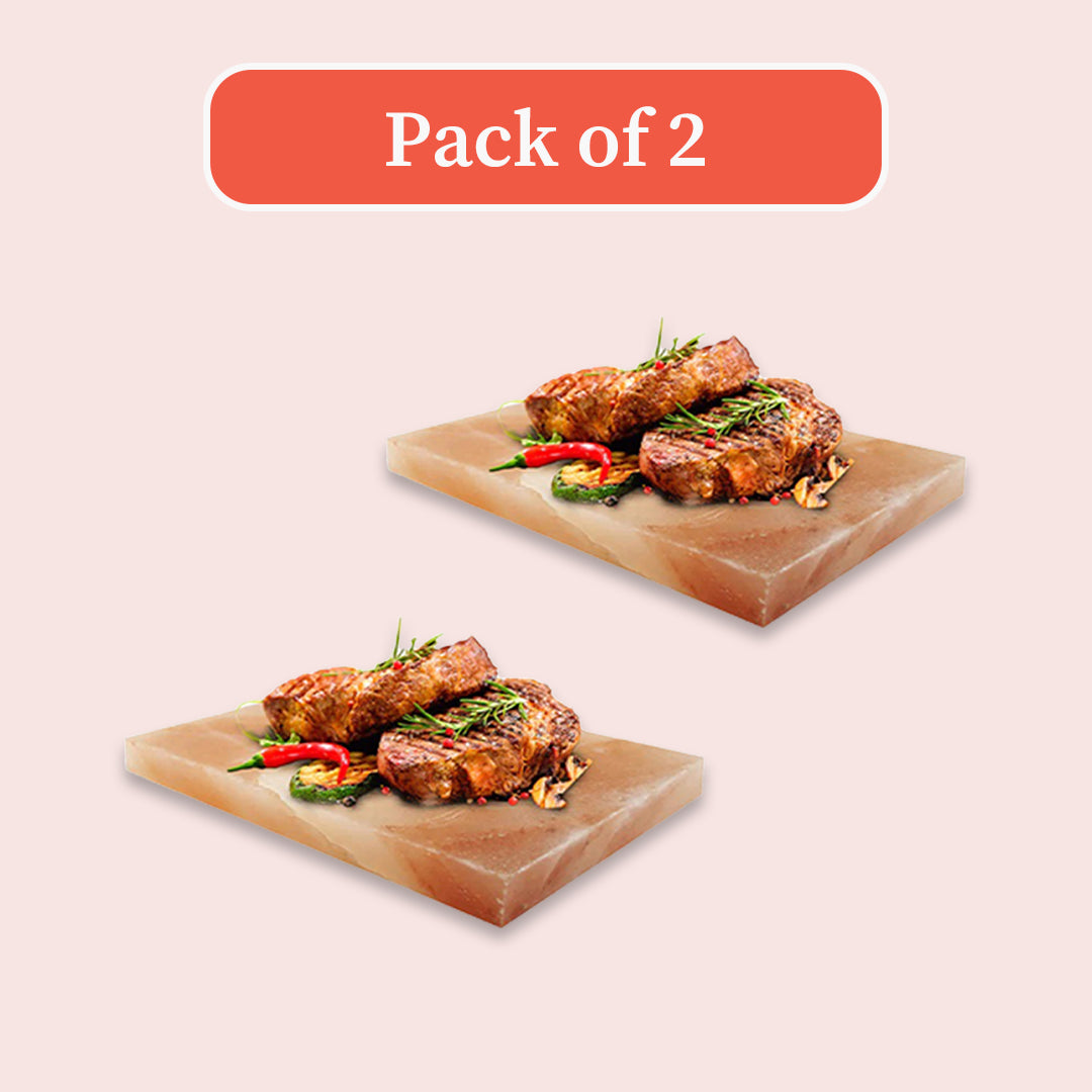 Natural Salt Cooking Plates Pack of 2 - himalayan salt bbq cooking plates