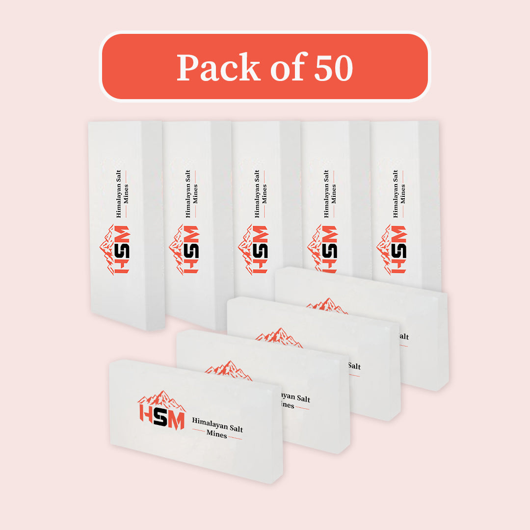 Bulk Wholesale Himalayan White Salt Tiles Pack of 50 - 8x4x1