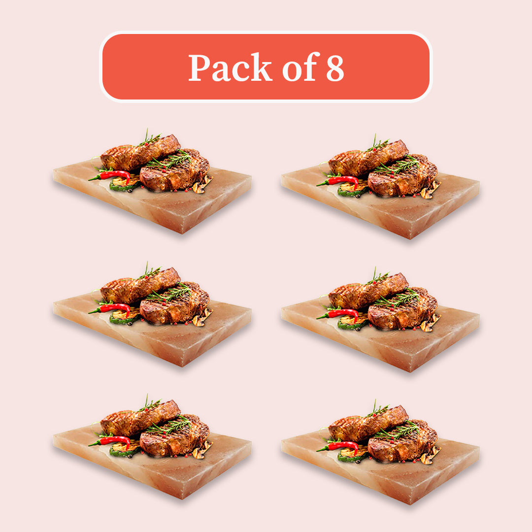 Natural Salt Cooking Plates Pack of 8 - Pink salt cooking Plates