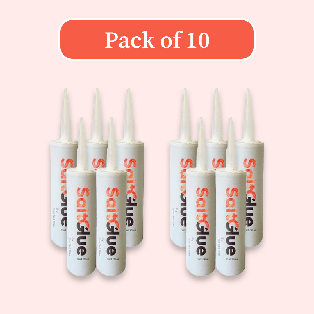 Pink salt adhesive glue for a salt room, pack of 10