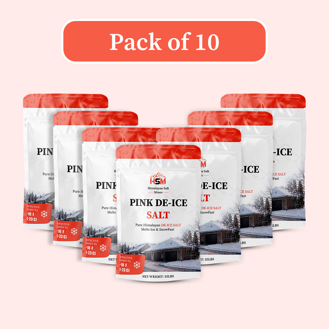 Wholesale pink de-icing salt, pack of 10, 55 lbs