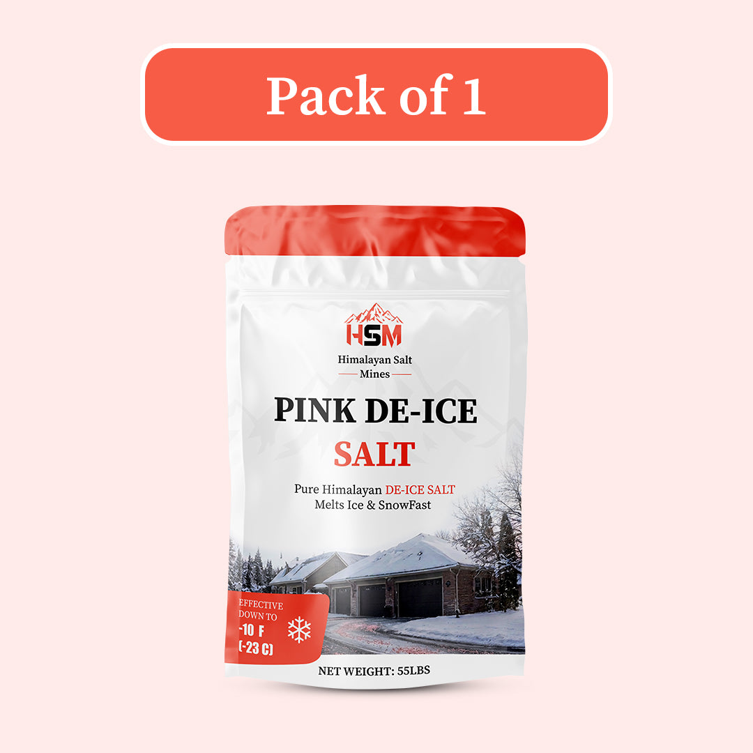 Himalayan pink de-icing salt for snow and roads, 55 lbs
