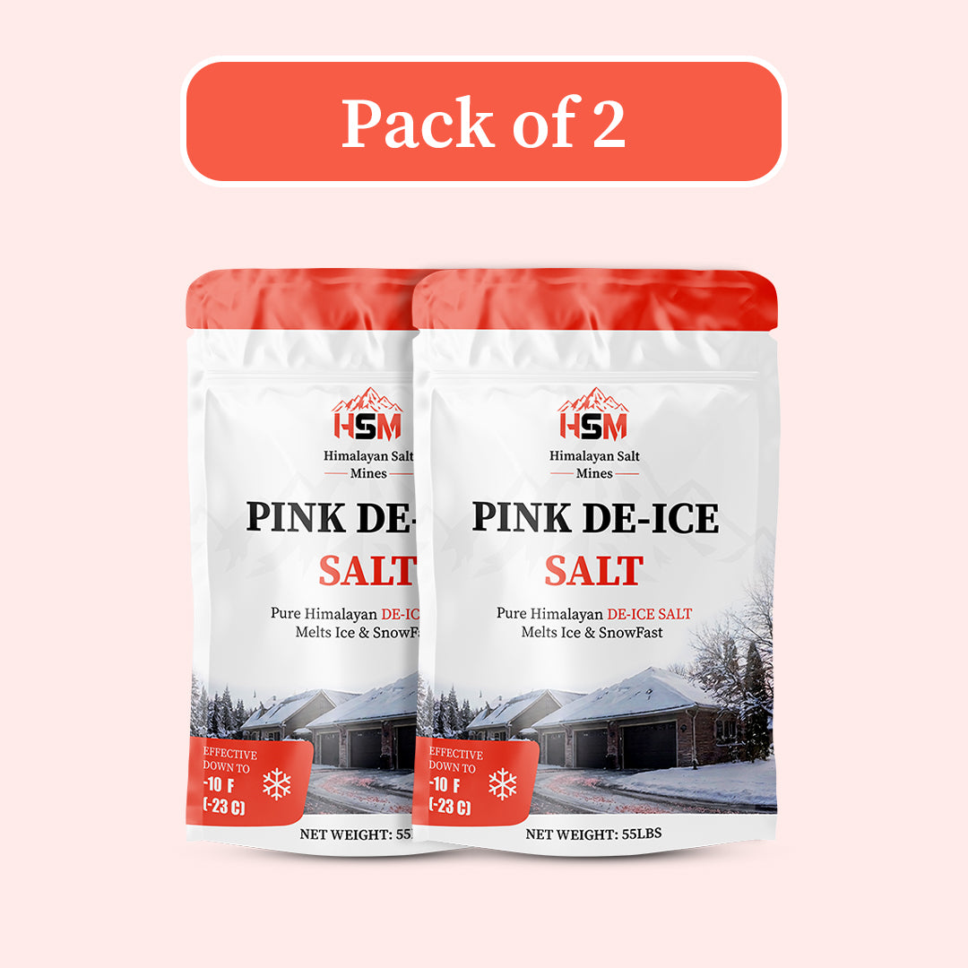 Wholesale pink de-icing snow melting salt, pack of 2, 55 lbs
