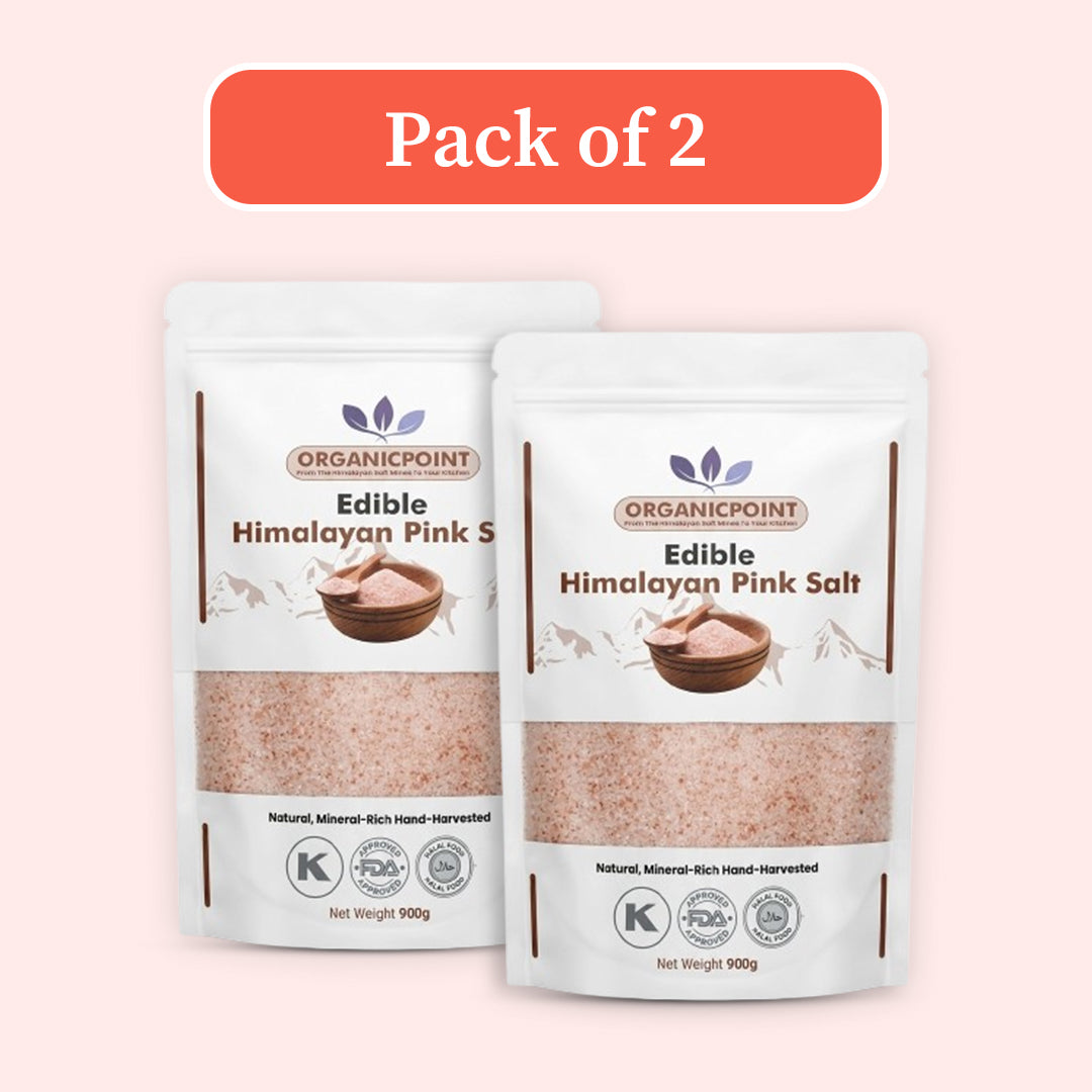 Natural pink cooking salt, food-grade, pack of 2