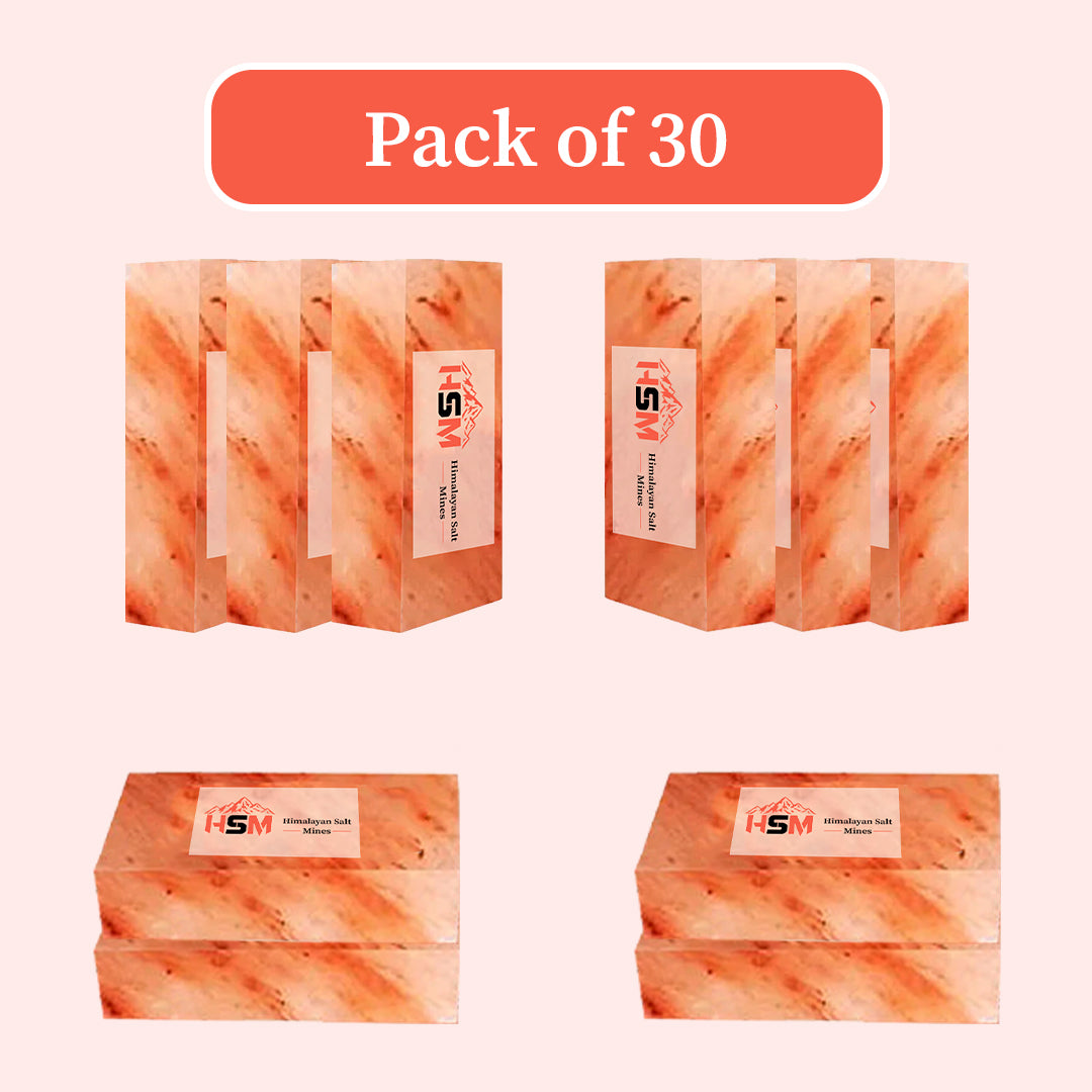 Himalayan salt bricks for a sauna, pack of 30, 8x4x2 inches