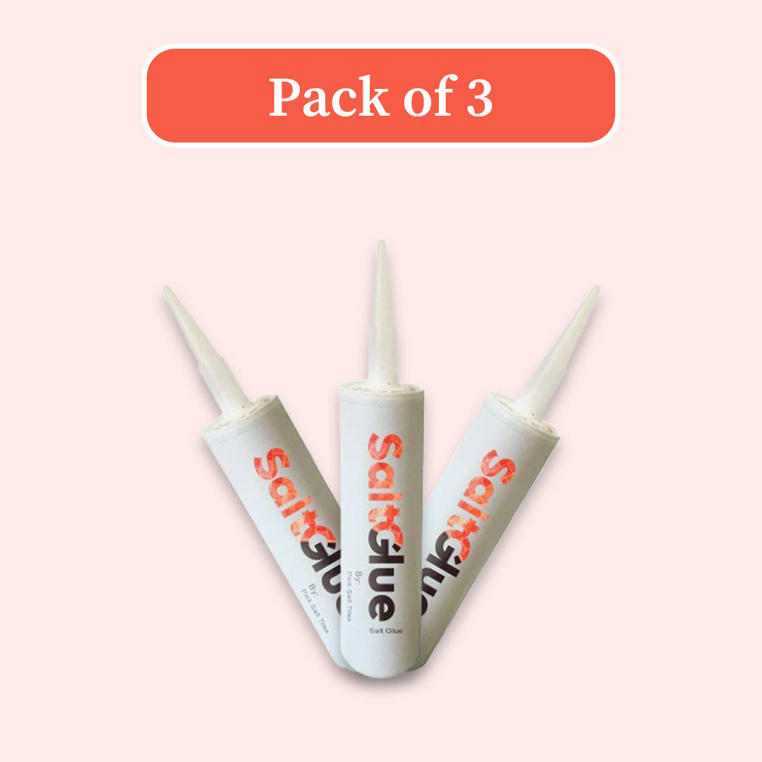 Transparent salt adhesive glue for a pink salt wall, pack of 3