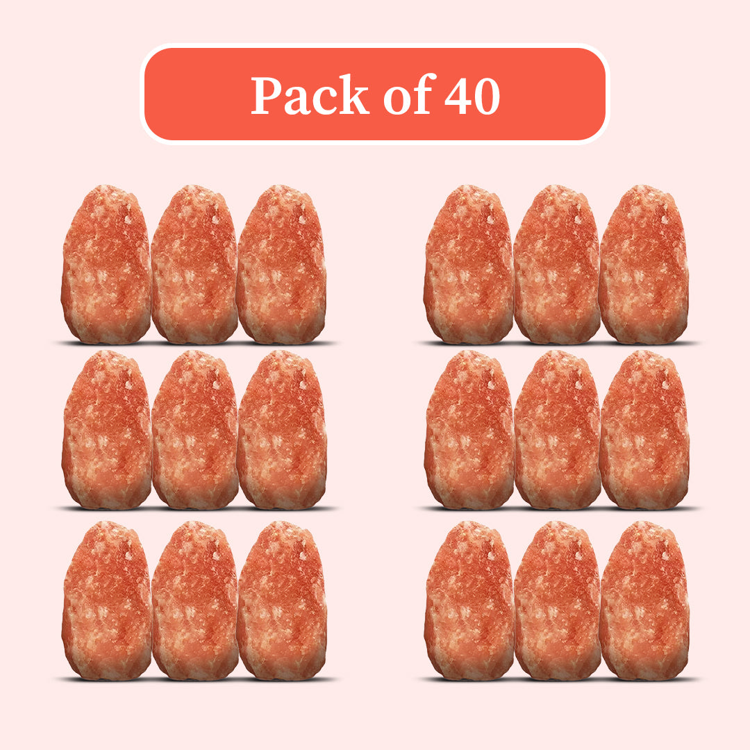 Pink Himalayan salt boulders for a salt cave, pack of 40