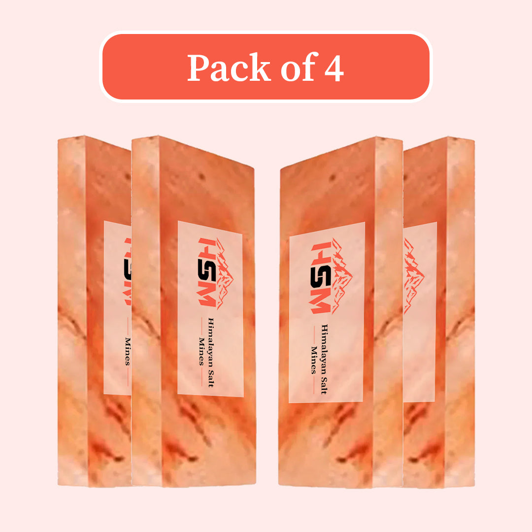 Wholesale Himalayan pink salt tiles, pack of 4, 8x4x0.75 inches