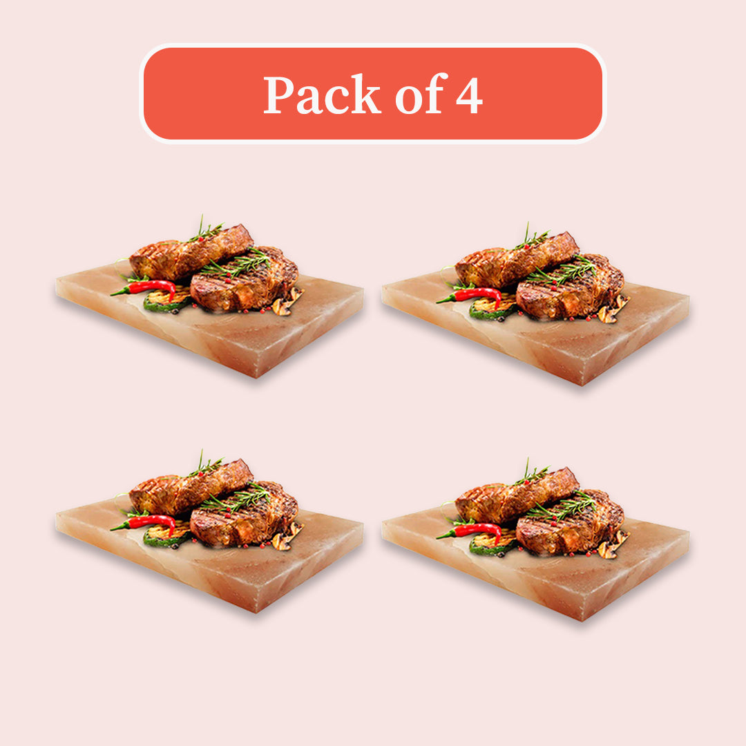 Natural Salt Cooking Plates Pack of 4 - Pink salt cooking Plates