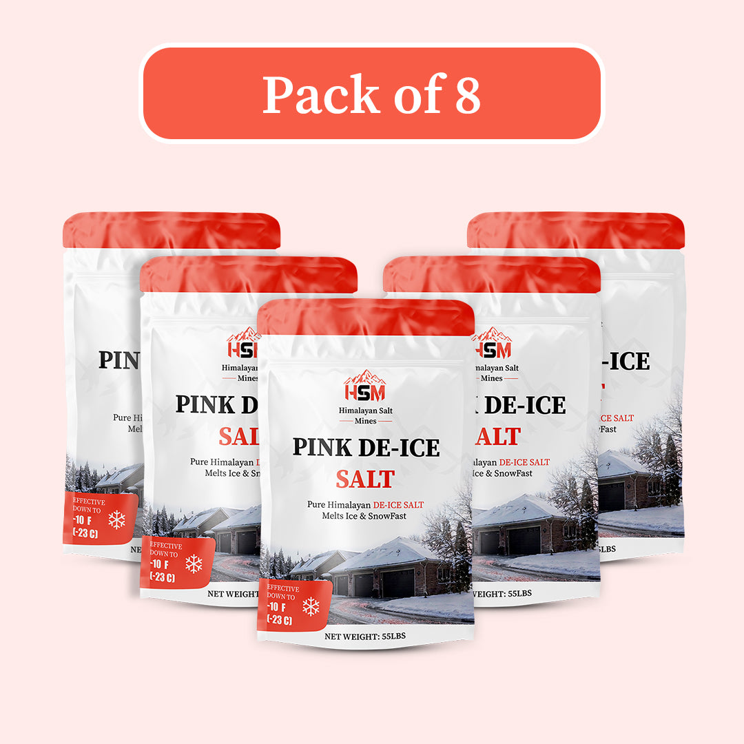 Wholesale pink de-icing salt, pack of 8, 55 lbs