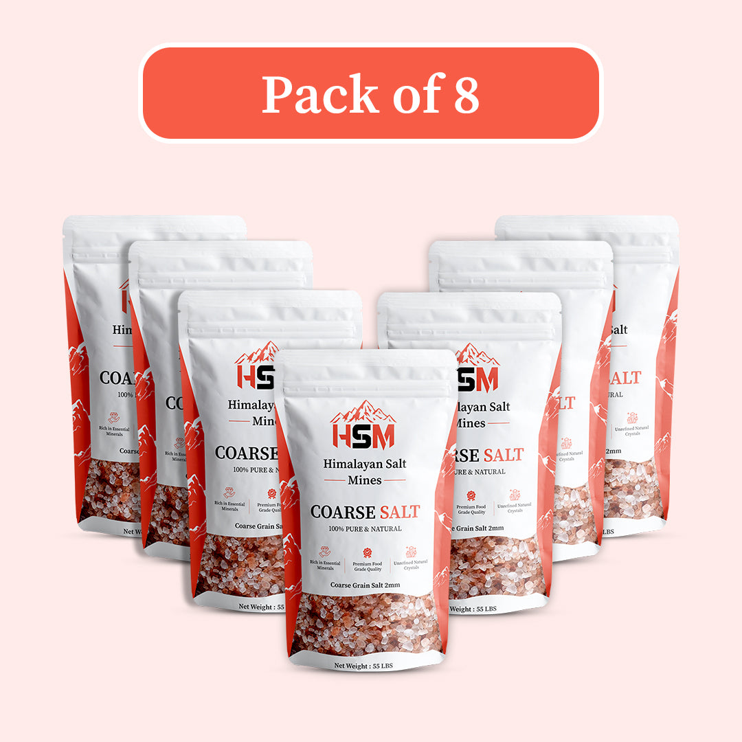 Bulk Himalayan Pink Coarse Salt pack of 8 - Wholesale Pink Salt Chunks