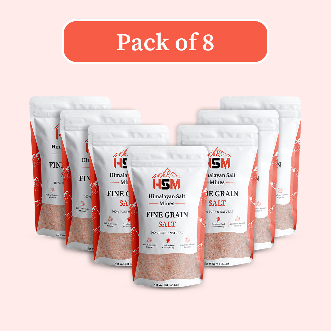 Bulk Fine Grain Salt Pack of 8- Wholesale Floor Salt (55 lbs)